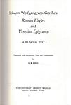 Cover of 'Venetian Epigrams' by Johann Wolfgang von Goethe